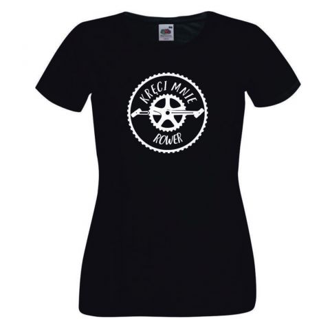 Kręci mnie rower damska koszulka - czarna