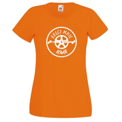 Kręci mnie rower damska koszulka - pomarańczowa