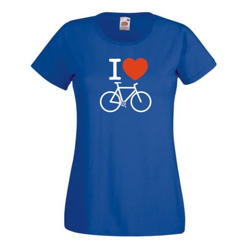 I love Bike damska koszulka - granatowa