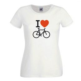 I love Bike damska koszulka - biała