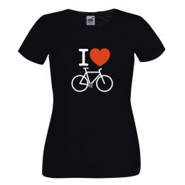 I love Bike damska koszulka - czarna