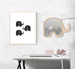 Dekoracja na ścianę - słoń z lustrem