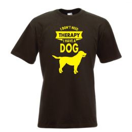 I Don't Need Therapy I Have a Dog koszulka męska  - brąz