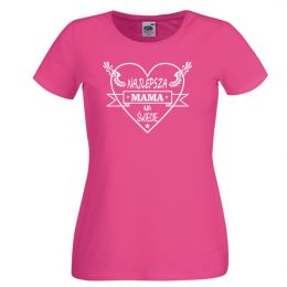 Najlepsza Mama na świecie damska różowa koszulka 